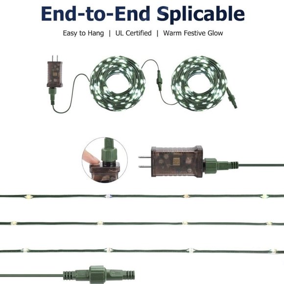 DEVPLY Christmas String Lights Outdoor Indoor 1000 LED with 8 Modes & Timer - Picture 6 of 6